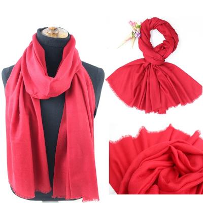 China Red Solid Pashmina Scarf Women Wool Scarf Nepal Pashmina Classic Shawls Wholesale Scarf for sale