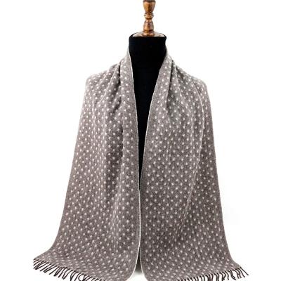 China Custom Wool Scarves Polka Dot Scarf Inner Mongolia Wool Jacquard Scarf for sale