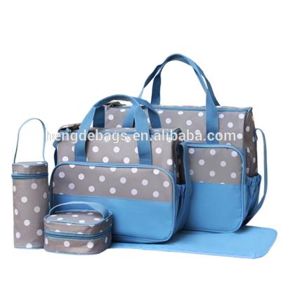 China Diaper Bag Set Universal Baby Diaper Bag Set With Lunch Bag, Milk Bag, Diaper Changing Mat for sale