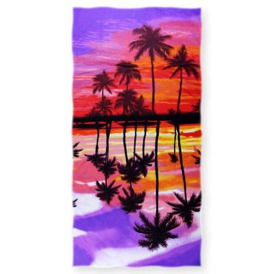 China QUICK DRY High Quality Twilight Pattern Design Beach Cotton Digital Printing Beach Towel for sale