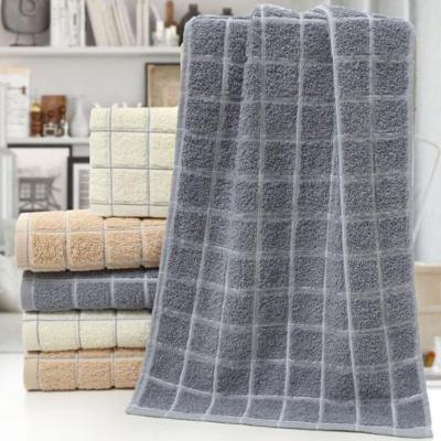 China JRT Brand Cotton QUICK DRY Thick Plaid Design Soft Absorbent 100% Face Towel Manufacturer for sale