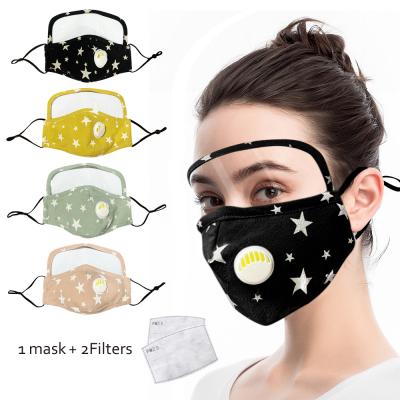 China Hot Selling Cotton Multicolor Removable Eye With Valve Star Face Mask Anti Breathing Dust Masks for sale