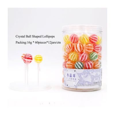 China Normal Canteen Commissioner Ware Crystal Ball Shaped Lollipops 16g for sale