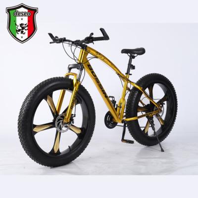 China Cycling fat tire bicycle fashion trend thickened fat tires 26 inch speed iron frame snow mountain bike gold standard integrated wheel for sale