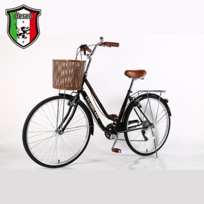 China Popular City Bike Leisure Urban Bike 26 Inch - China Warehouse Black And White Classic Bicycle 7 Speed ​​Rear 7 Speed ​​Women's Fashion Custom Export for sale