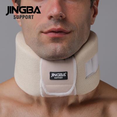 China Breathable JINGBA SUPPORT 16007 Breathable Adjustable Sponge Knit Cervical Support Collar Neck Pain Relief Brace Travel Pillow Belt for sale