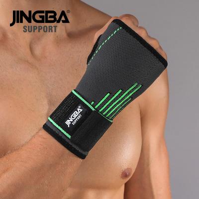 China JINGBASUPPORT 01203A Sports Wrist Brace Gym Adjustable Elastic Nylon Weightlifting Thumb Hand Support Support for sale