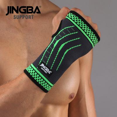 China Comfortable JINGBA BACK 60208A Fashion Sports Wrist Support Nylon Elastic Wrist Thumb Brace Boxing Hand Wraps Gardening Protection for sale