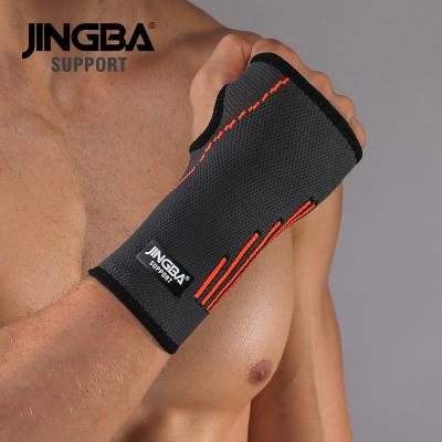 China High Compression JINGBA BACK High Compression 90211B Sports Wristband Winding Pad Tennis Nylon Palm Brace Custom Logo for sale