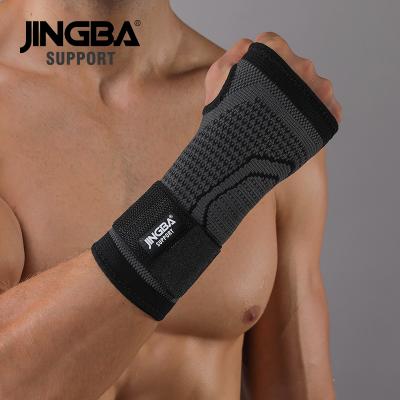 China Adult JINGBA SUPPORT 80210 High Elastic Adjustable Protection Wrist Brace Thumb Brace Nylon Strap Wrist Support Sports for sale