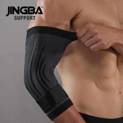 China Breathable JINGBA Adjustable Elasticity SUPPORT 50308 Elbow Support Brace Baseball Tennis Protective Bandage Nylon Elastic Compression Arm Sleeve for sale