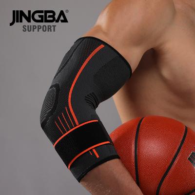 China High Elastic JINGBA SUPPORT Factory Sale 01304B Nylon Sports Elbow Sleeve Arm Pad Tennis Elbow Support Compression Arm Supporter for sale