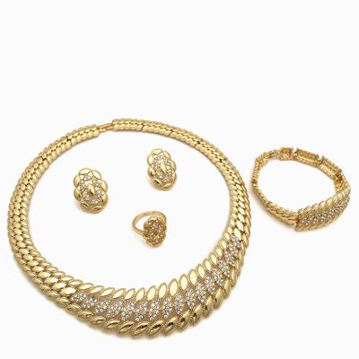 China 4pcs/set 2022 fashion kids jewelry sets luxury jewelry wedding bridal earrings necklace jewelry set earrings wholesale for women for sale