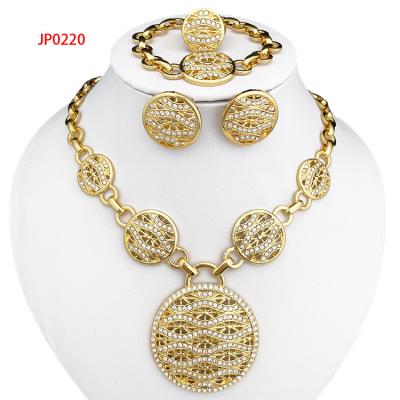 China 4pcs/set perfect circle gold medal design charm exquisite jewelry sets bridal fine jewelry set for wedding women girls for sale