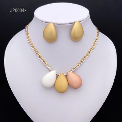 China 2pcs/set Vintage Custom Gold Plated Bridal Costume Jewelry Sets Jewelry Wedding Earrings Necklace Luxury Jewelry Set For Women for sale