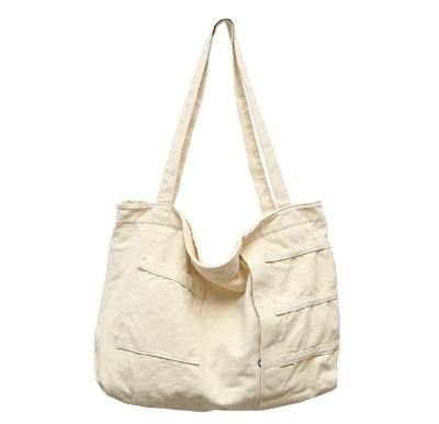 China FREE SAMPLE Quality Canvas Handled Tote Bag with Zipper and Pocket, Portable and Stylish Canvas Tote Bag for sale