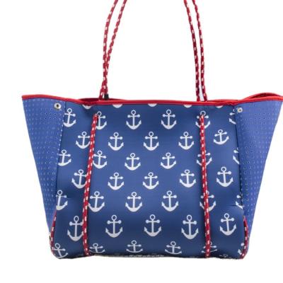 China Fashion Summer Custom Large Beach Neoprene Tote Bag for sale