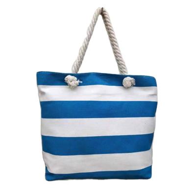 China Custom Fashion Print Logo Canvas Tote Bags Mini Striped Hawaiian Beach Bag for sale