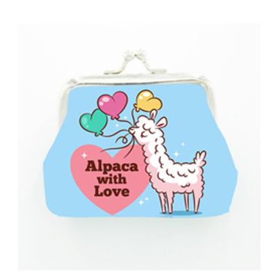 China NATIONAL cheap leather PU print alpaca candy kawaii animal coin purse for sale