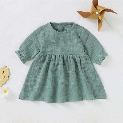 China 0-24M Summer Hot Sale Breathable Organic Cotton Full Sleeve Dresses For Babies for sale