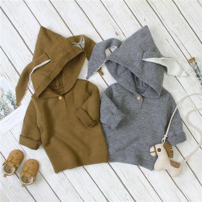 China 100% Acrylic Cute Rabbit Ear Knit Baby Boy Sweaters Baby Sweaters for sale