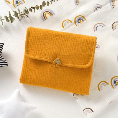 China 2021 New Baby Shower Organic Muslin Child Safe Absorbent For Baby Bedding Baby Cotton Muslin Changing Mat for sale