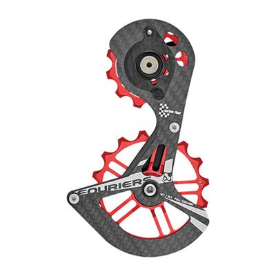 China Bicycle carbon fiber derailleur road bike roller kit 12T 16T pulley cage + AL6061-T6 carbon cage AL7075-T651 compatible with RD-R8050-GS rear derailleur for sale