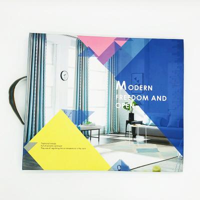 China Promotion custom large size printing high quality hardcover book with handle for curtain catalog for sale