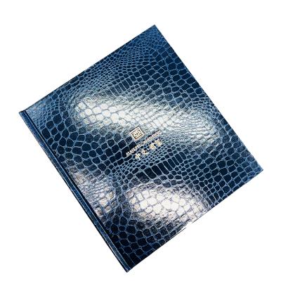 China Promotion High End Glossy Textured Leather Bound Book With Customized Box for sale