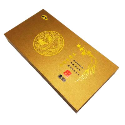 China Recyclable Custom Artpaper Cardboard Ginseng Packaging Gold Hot Stamping Luxury Gift Box With Magnetic Closure for sale