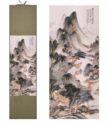 China Wall Art Scroll Silk Painting Classic Calligraphy Craft for Celestial Club Gift for sale