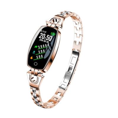 China Touch Screen 2000workers 200 Type Watches Factory H8 Ladies Smart Watch Blood Pressure Time Sleep Report Women Real Time Monitor Women for sale