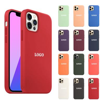 China High Quality Official Waterproof Same Original Liquid Silicone Cover With LOGO Cell Phone Case For iPhone X XR XS 11 For 12 13 Mini Pro Max for sale