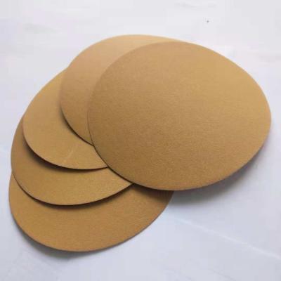 China Wood/Metal/SS Polishing Gold 5-Inch 8-Hole Hook Loop Sanding Disks/125mm No-holes Sandpaper Disc for sale