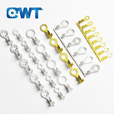 China Wire Connecting QWT Customized 2.05mm Metal Bare Eye Electrical Brass Copper Type Ground Terminals Cable Crimp Round Type Ends Ring Lug for sale