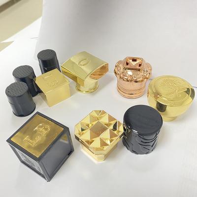 China Chinese factory wholesale non top luxury zinc alloy Zamac perfume capsule sliver glossy perfume cap for sale