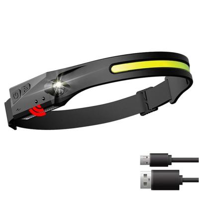 China 10W COB Flood Head Camping/Running/Hunting Lights Hot Sale Outdoor 350 Lumen Head Lamp High Power USB COB XPE LED Rechargeable Headlight for sale