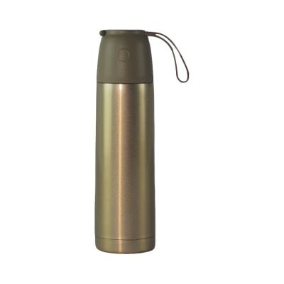 China 2021 Adults Drinking Water 500ml Gold Double Wall Stainless Steel Heat Insulation PORTABLE Water Bottle for sale