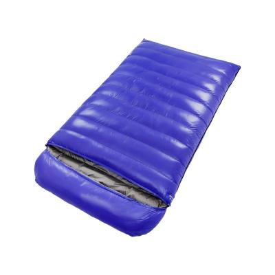 China Winter Soft Promotional Camping Goose Down Lightweight Double Envelope Survival Sleeping Bag for sale