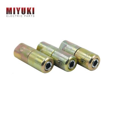 China Yellow Galvanized Mechanical Good Lubrication Jaws 4 Different Type Connector Coupler Pressure Lubricator 1/8 NPT Knob Head Coupler Different Sizes Made In China for sale