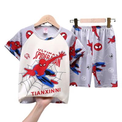 China New Listing Breathable 2021 Summer Children Boys Girls Children Clothing Sets Cartoon Suit Sleepwear Shorts Sleeve Kids Cartoon Pajamas for sale