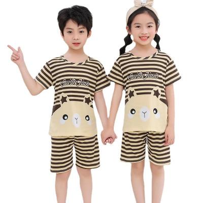 China 2021 Summer Kids Pajamas Sets Boys Sleepwear Kids Pajamas Breathable Pajamas Suit Baby Clothes Girls Short Sleeve Pijamas for sale