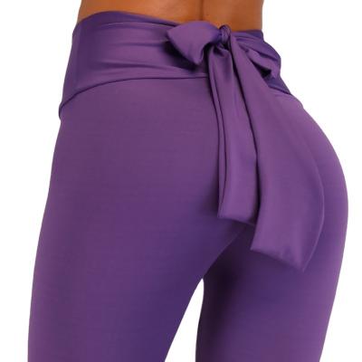 China Hot Selling Antibacterial European and American Fashion Solid Color Slim Fit Slimming Women Hip Sport Fitness Arch Yoga Pants Lifting Gaiters for sale