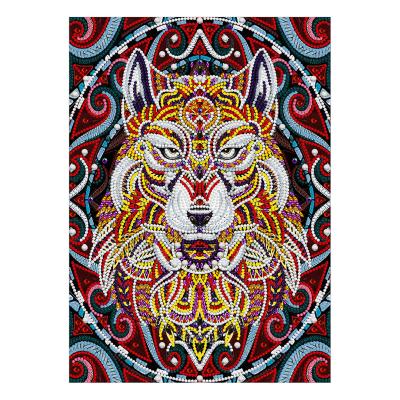 China Wholesale Custom Diamond Painting Partial Drilled Luminous Animals Wolf Picture Crystal Art Painting for sale