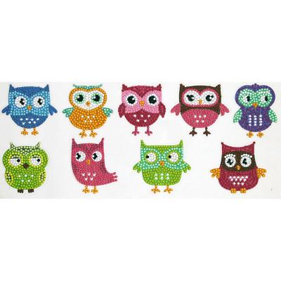 China DIY Gift Cartoon Owl Diamond Painting Stickers Decorative Paintings Eco-Friendly Door Hot Stamping Stickers For Family for sale