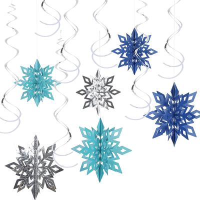 China Eco Friendly 24pcs Christmas Party Decorations Snowflake Hanging Christmas Tree Pendant Decoration for sale