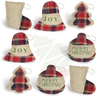 China Eco Friendly Ornaments Mini Christmas Tree Ornaments Bulk Unique Funny Burlap Xmas for sale