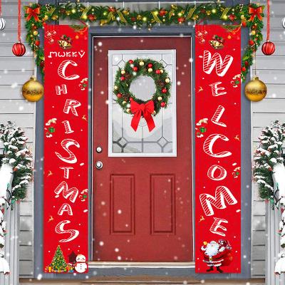 China 2021 New Product Ideas Christmas Decorations Banner Eco Friendly Christmas Tree For Front Door Wall Indoor Outdoor for sale