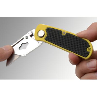 China Automatic Open Slide Aluminum Alloy Retractable Folding Knife With Logo for sale