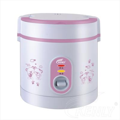 China Pink And White Plastic Shell With Beautiful Design Korean Kitchen Tableware Mini Rice Cooker CB 0.6L Electric Food Steamer for sale